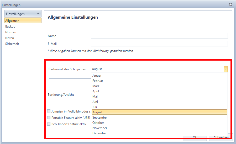 Einstellungen