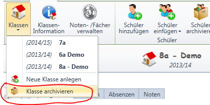 klasse archivieren